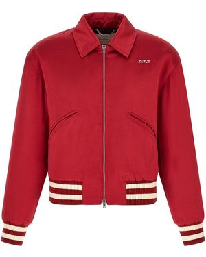 Second/Layer 'aces Satin Club' Bomber Jacket - Red