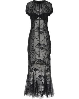 The Attico Lace Tulle Dress - Black