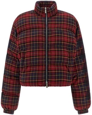 Off-White c/o Virgil Abloh 'check Flan Arrow Spray' Down Jacket - Red
