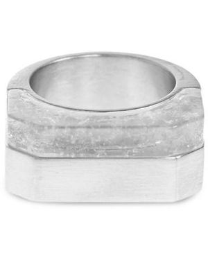 Rick Owens Anello 'Double Crystal Hollywood' - Grigio