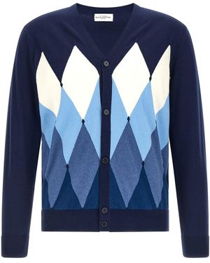 Ballantyne Cardigan Argyle - Blue
