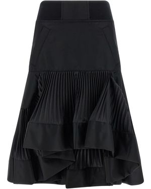 Sacai Pleated Insert Skirt - Black