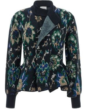 Nude Peplos Cardigan - Schwarz