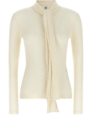 TOTEME Strickjacke Mit Lavallière-Kragen - Natur
