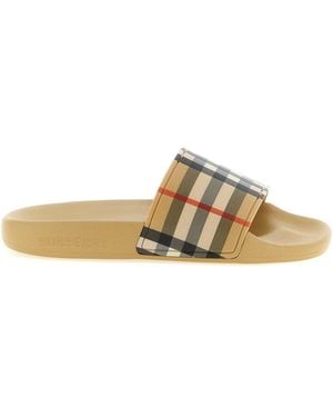 Burberry 'furley' Slides - Brown