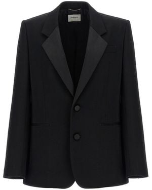 Saint Laurent Blazer Con Revers - Nero