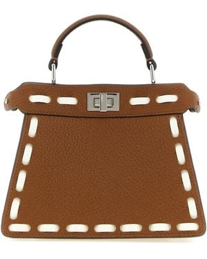 Fendi Borsa A Mano 'Peekaboo Iseeu' Media - Marrone