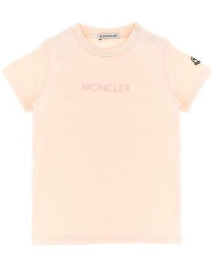 Moncler Logo Embroidery T-shirt - Pink