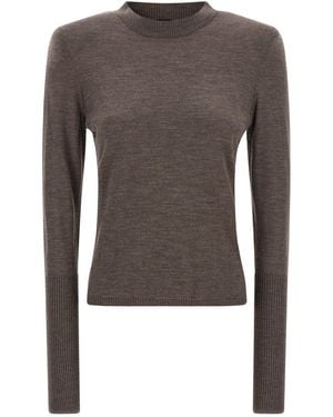 Pinko Maglia Spalline Imbottite - Marrone