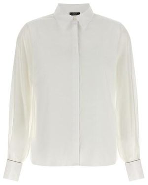 Peserico Camicia Cotone Stretch - Bianco