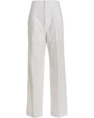 Nude Visible Button Jeans - White