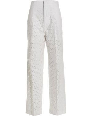 Nude Visible Button Jeans - White