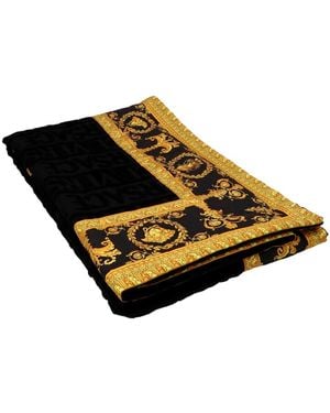 Versace 'Barocco' Beach Towel - Black