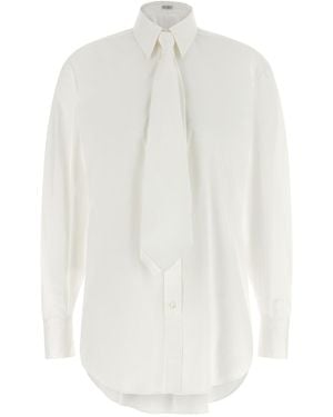 Brunello Cucinelli Shirt With Tie - White
