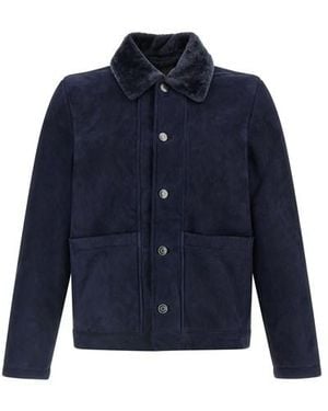 Giorgio Brato Overshirt Collo Shearling - Blu