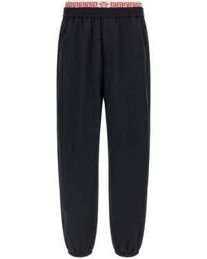 Versace 'greca' Pattern Joggers - Black
