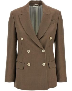Brunello Cucinelli Blazer Twill Fluid - Grün