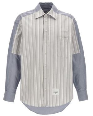 Thom Browne Camicia patchwork - Grigio