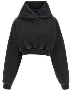 Entire studios 'cropped Heavy Hood' Sweatshirt - Black