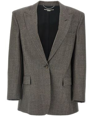 Stella McCartney Single-breasted Micro Houndstooth Blazer - Black