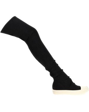 Rick Owens High Sock Sneaks Boots - Black