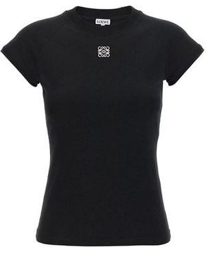 Loewe T-Shirt Ricamo Anagram - Nero