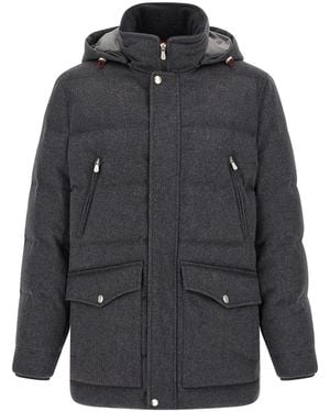 Brunello Cucinelli Membrane Wool Flannel Parka - Black