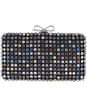 Self-Portrait Clutch Crystal Chainmail' - Black