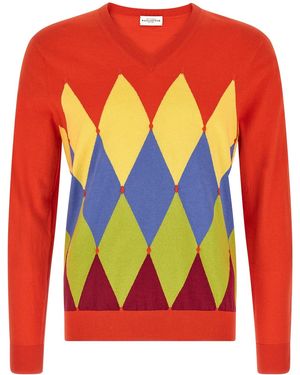 Ballantyne Argyle Jumper - Red