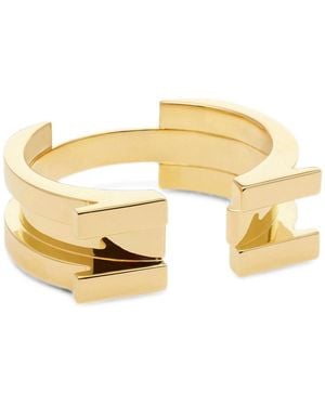 Elisabetta Franchi Logo Bangle - Metallic