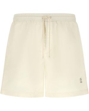 Brunello Cucinelli Solomeo Logo Swimsuit - Natural