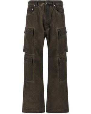 Rick Owens 'double Cargo Jeans' Trousers - Grey