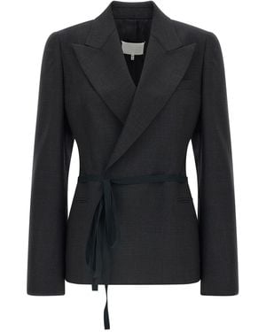 Maison Margiela Belted Wrap Blazer - Black
