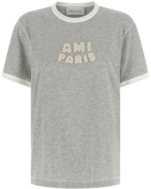 Ami Paris 'ami De Coeur' T-shirt - Grey