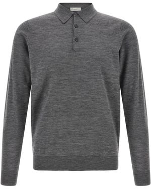 LARMERI STUDIO Merino Wool Polo Shirt - Grey