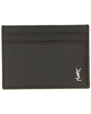 Saint Laurent 'tiny Cassandre' Card Holder - Black