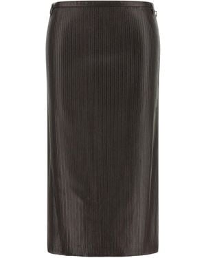 Tom Ford 3D Ribbed Leather Skirt - Black