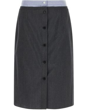 Prada Double Layer Skirt - Grey
