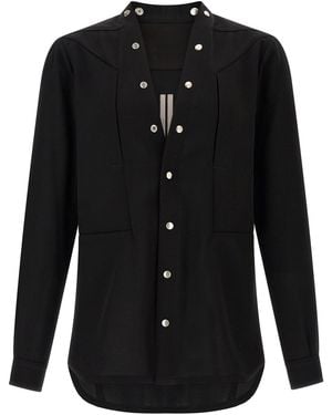 Rick Owens 'larry Frogpocket' Shirt - Black
