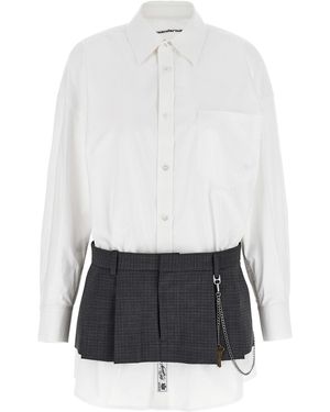 Alexander Wang 'Pre-Styled Shirt Dress W Chain' Dress - White