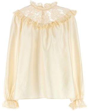 Zimmermann 'lace Billow' Blouse - Natural