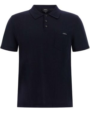 A.P.C. 'gide' Polo Shirt - Blue