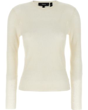Theory Viscose Linen Jumper - Natural