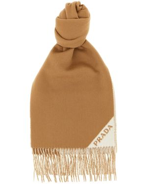 Prada Doppelseitiger Schal - Natur