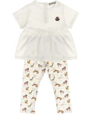 Moncler Animal Print T-shirt + Leggings Set - White