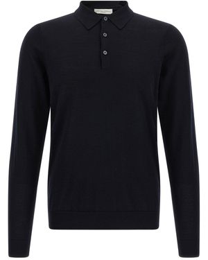 LARMERI STUDIO Merino Wool Polo - Blue