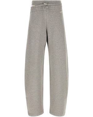 The Attico Asymmetrical Double Waist Trousers - Grey