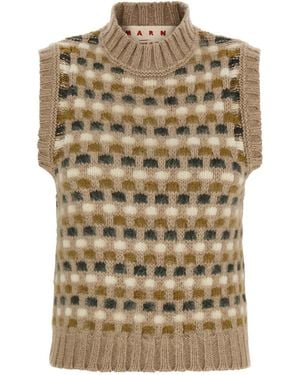 Marni Shetland Acquard Knit Vest - Multicolour