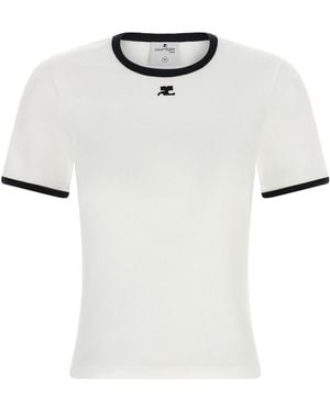 Courreges T-Shirt "Signature Contrast" - Weiß