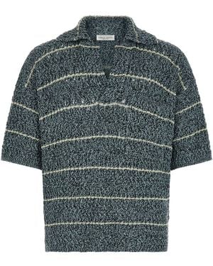 Roberto Collina Poloshirt Aus Mouliné-Strick - Grau